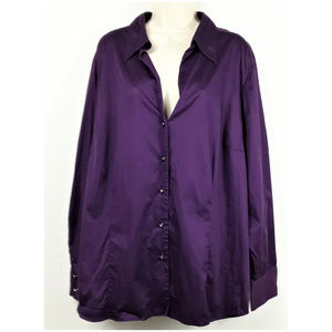 Charter Club Womens Plus Size 24W Purple Blouse
